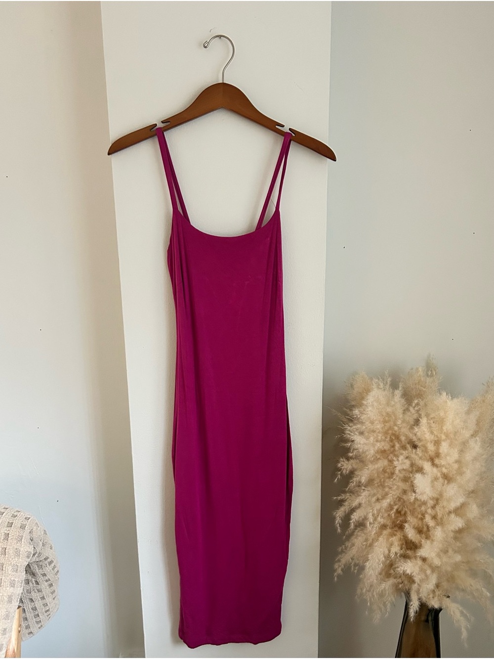 JLUXLABEL Magenta Fitted Midi Slip Dress - Picture 2 of 4